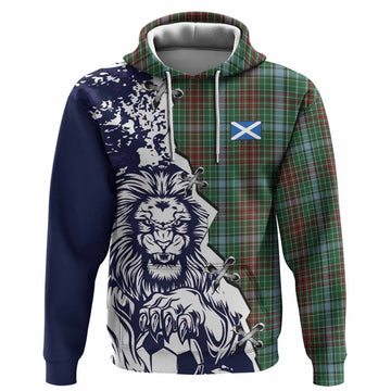Gayre Tartan Scottish Hoodie Angry Lion With Soccer Ball Style