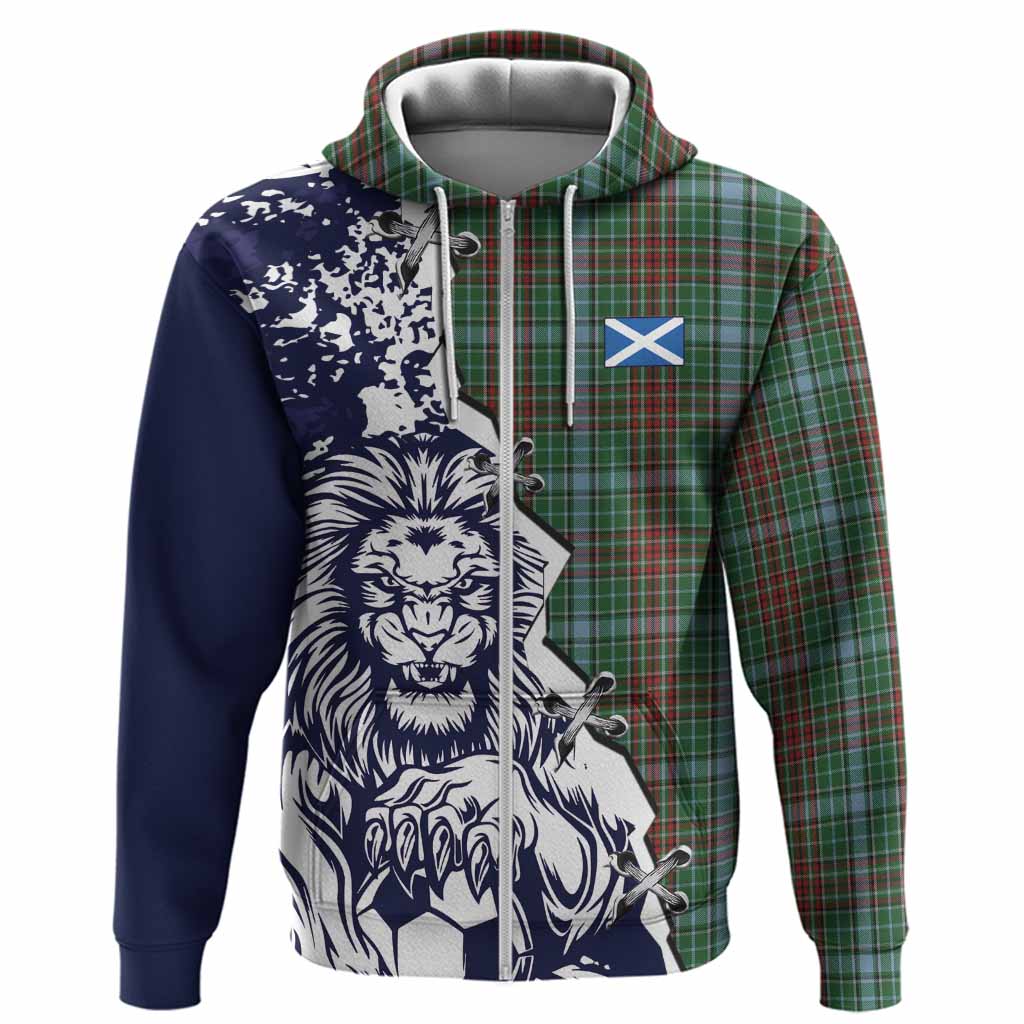 Gayre Tartan Scottish Hoodie Angry Lion With Soccer Ball Style