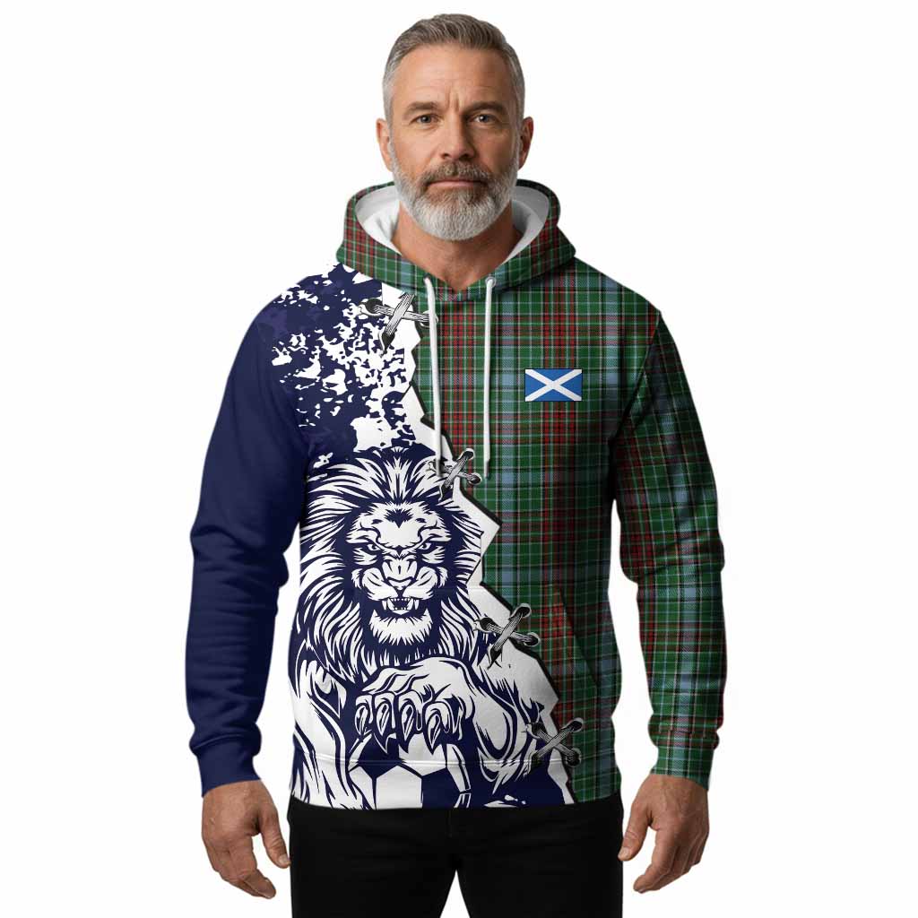 Gayre Tartan Scottish Hoodie Angry Lion With Soccer Ball Style