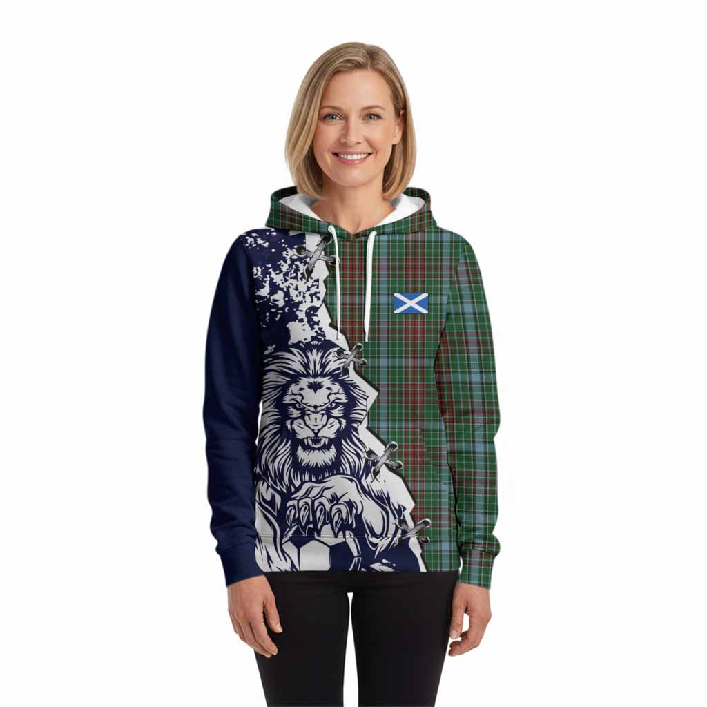 Gayre Tartan Scottish Hoodie Angry Lion With Soccer Ball Style