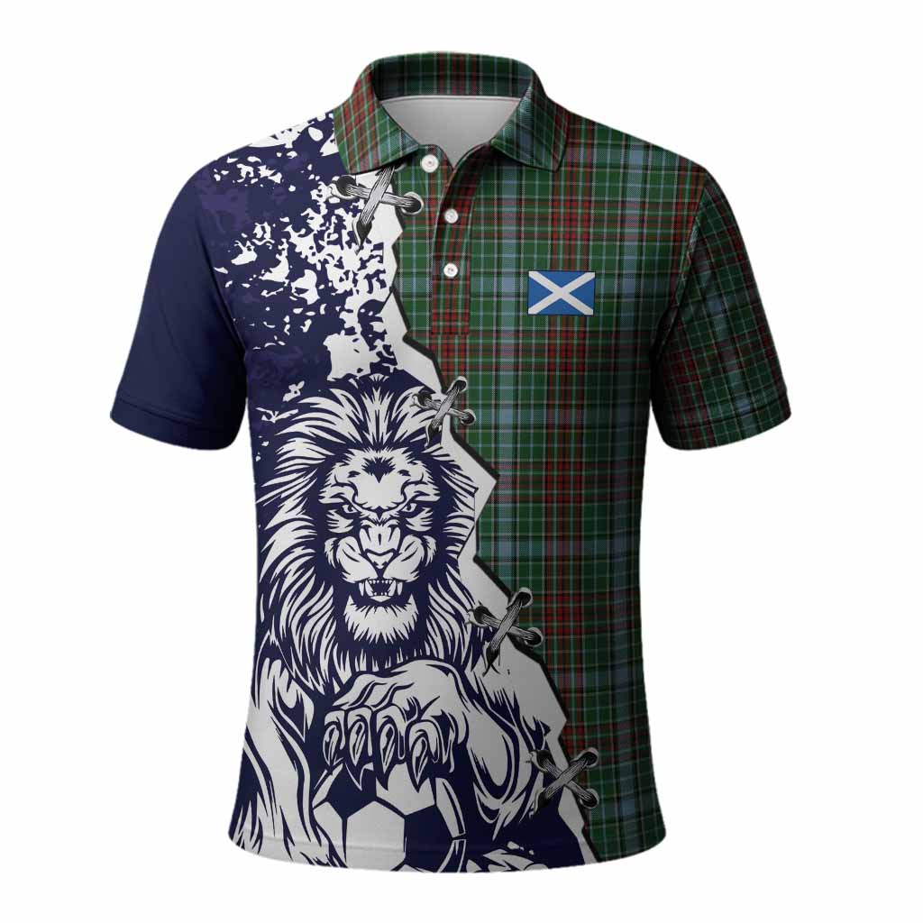 Gayre Tartan Scottish Polo Shirt Angry Lion With Soccer Ball Style