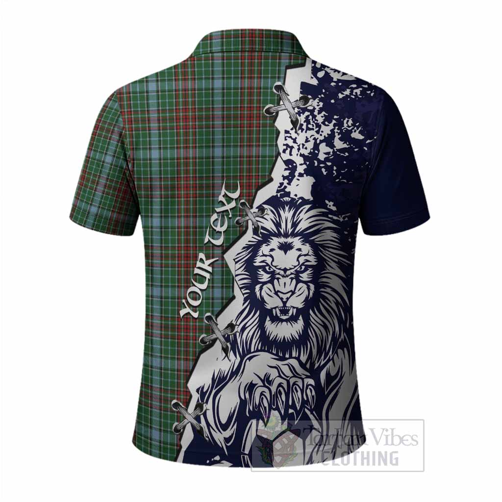 Gayre Tartan Scottish Polo Shirt Angry Lion With Soccer Ball Style