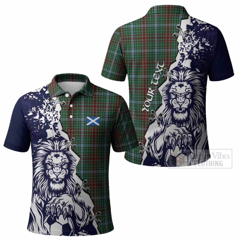 Gayre Tartan Scottish Polo Shirt Angry Lion With Soccer Ball Style