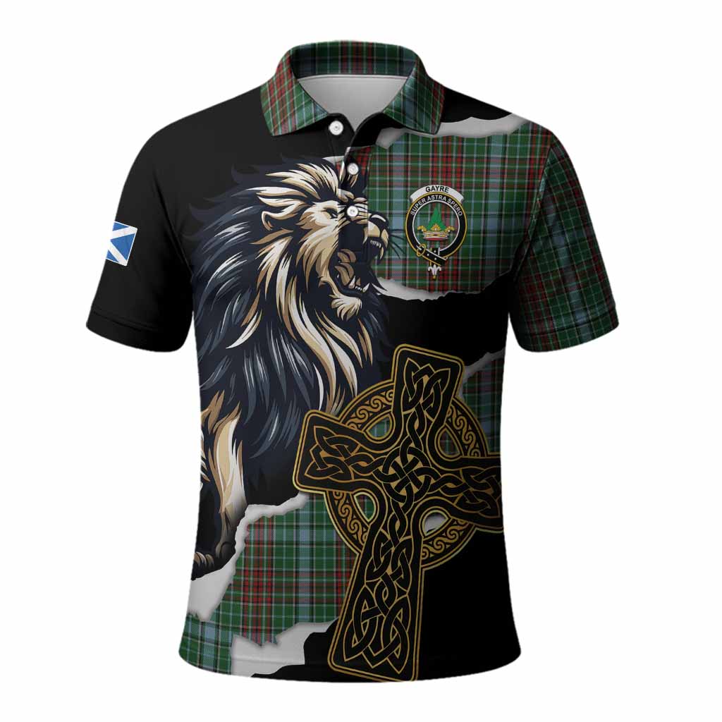 Gayre Tartan Scottish Polo Shirt Lion Celtic Heritage