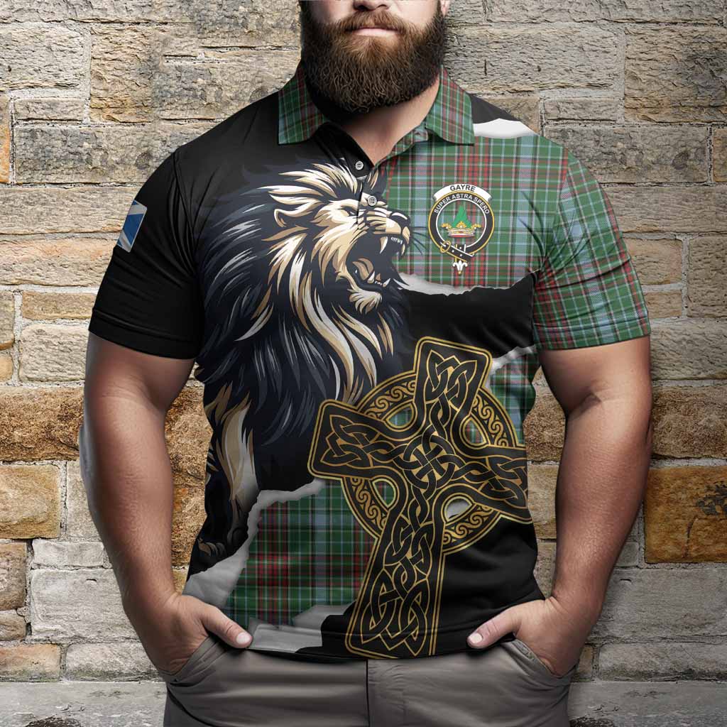 Gayre Tartan Scottish Polo Shirt Lion Celtic Heritage
