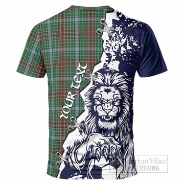 Gayre Tartan Scottish T-Shirt Angry Lion With Soccer Ball Style