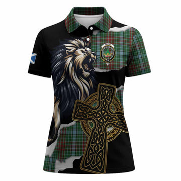 Gayre Tartan Scottish Women Polo Shirt Lion Celtic Heritage