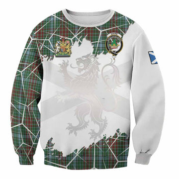Gayre Tartan Sweatshirt with Family Crest and Lion Rampant Grunge Style
