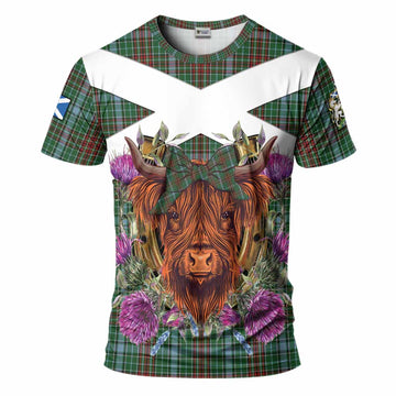 Gayre Tartan T-Shirt Scottish Thistle Heilan Coo