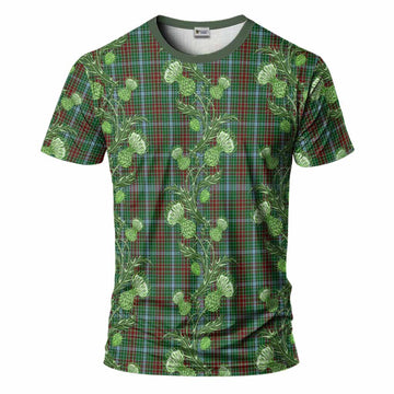 Gayre Tartan T-Shirt Seamless Scottish Thistle Flowers