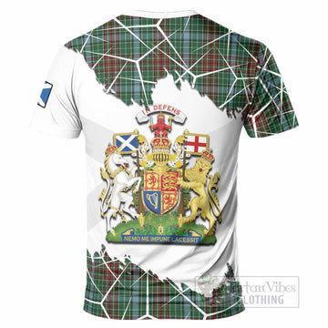 Gayre Tartan T-Shirt with Family Crest and Lion Rampant Grunge Style