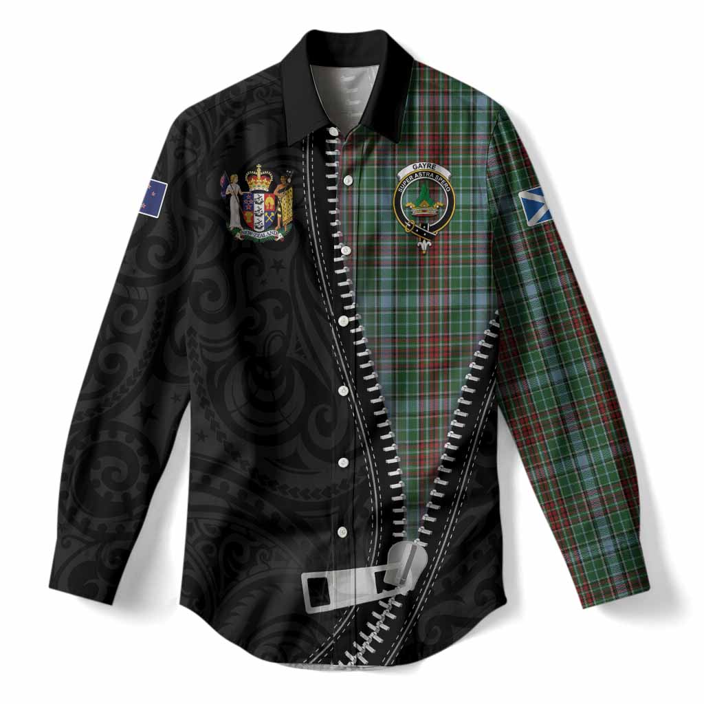Gayre Tartan Women Casual Shirt New Zealand Pattern Unique Zipper Stylized