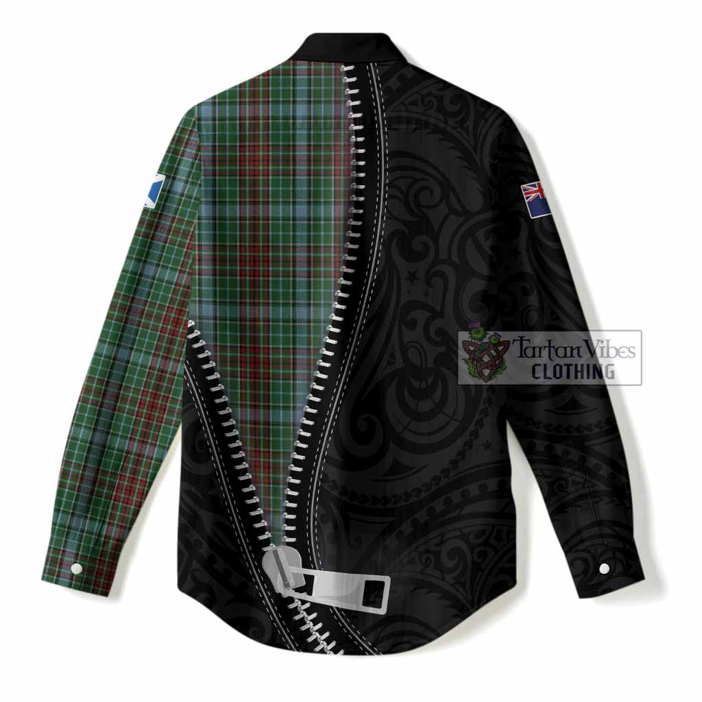 Gayre Tartan Women Casual Shirt New Zealand Pattern Unique Zipper Stylized