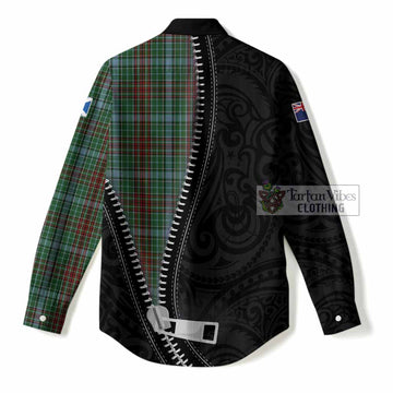 Gayre Tartan Women Casual Shirt New Zealand Pattern Unique Zipper Stylized
