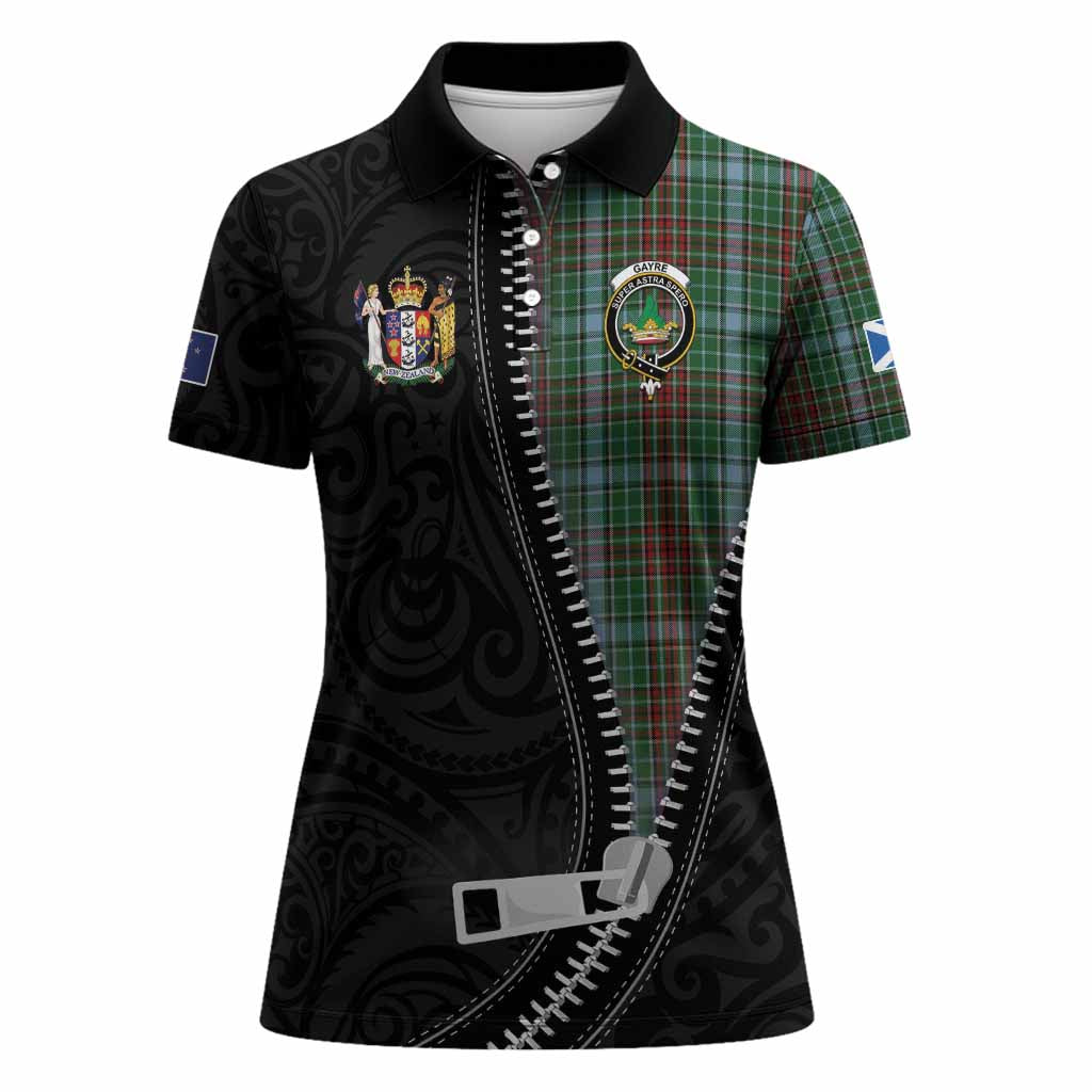 Gayre Tartan Women Polo Shirt New Zealand Pattern Unique Zipper Stylized