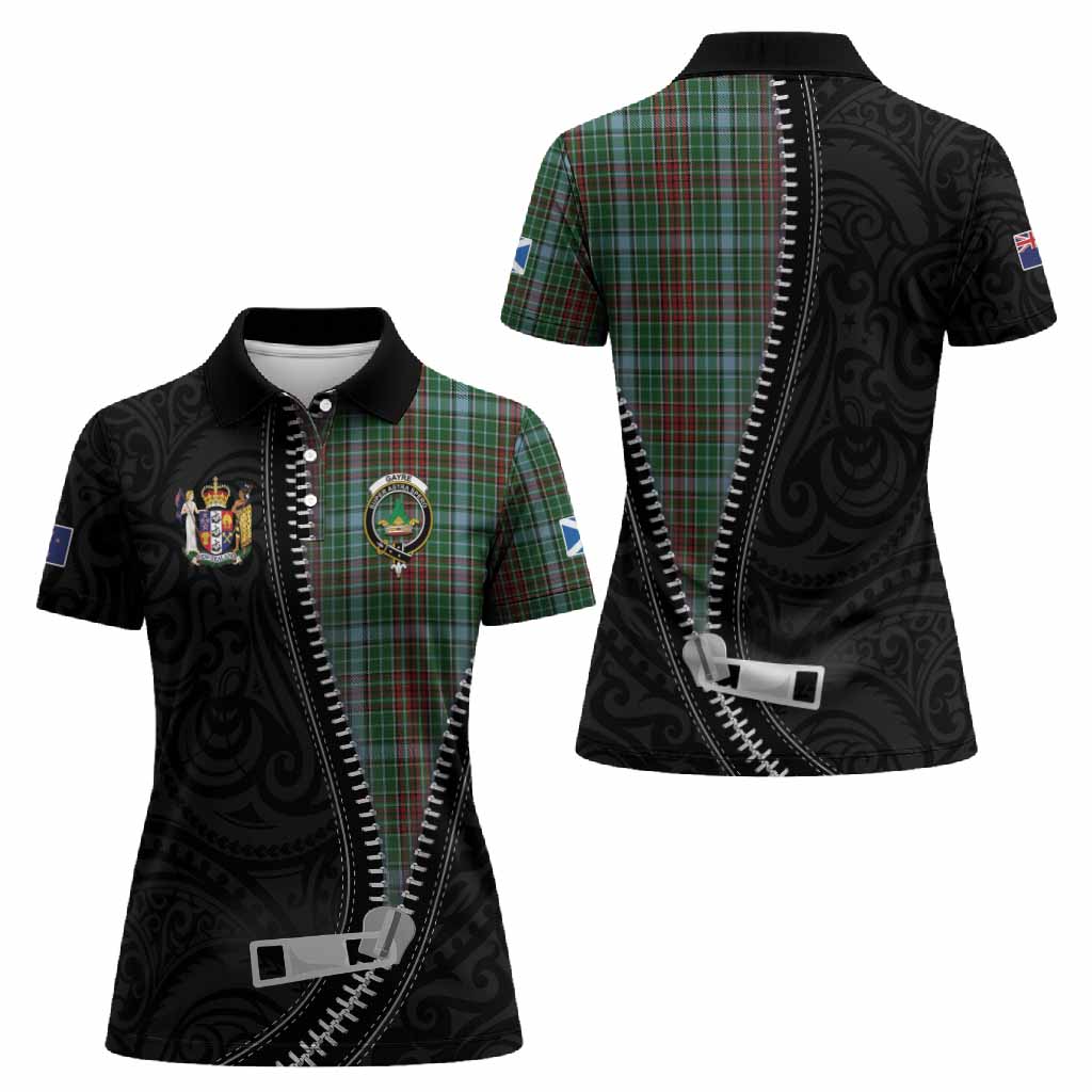 Gayre Tartan Women Polo Shirt New Zealand Pattern Unique Zipper Stylized