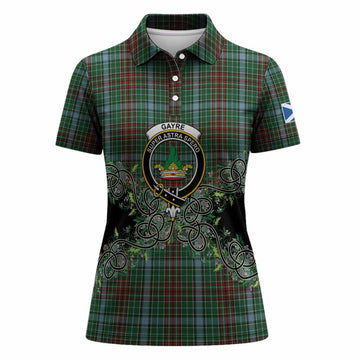 Gayre Tartan Women Polo Shirt Thistle Scottish Spirit