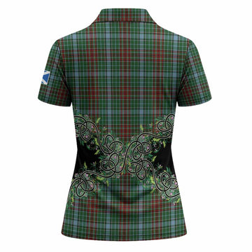 Gayre Tartan Women Polo Shirt Thistle Scottish Spirit