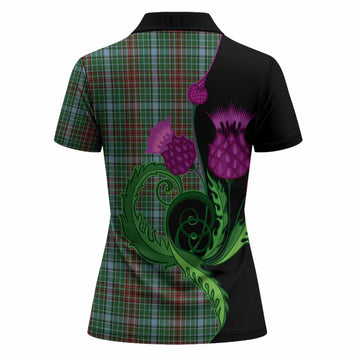 Gayre Tartan Women Polo Shirt Traditional Scottish Thistle