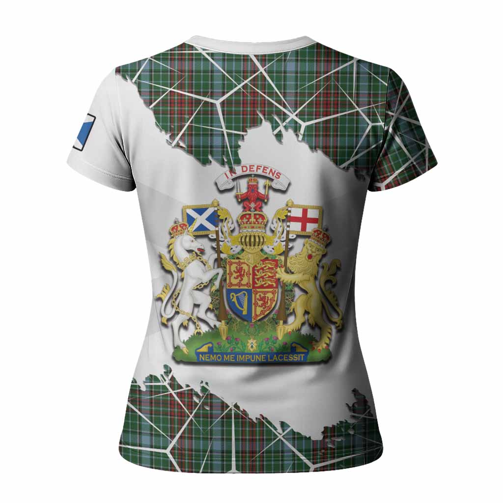 Gayre Tartan Women T shirt with Family Crest and Lion Rampant Grunge Style