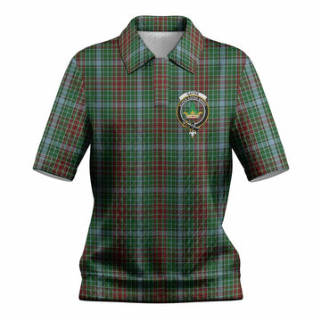 Gayre Tartan Women’s Polo Sweater Top with Family Crest