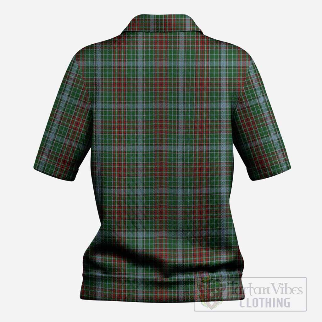 Gayre Tartan Women’s Polo Sweater Top with Family Crest