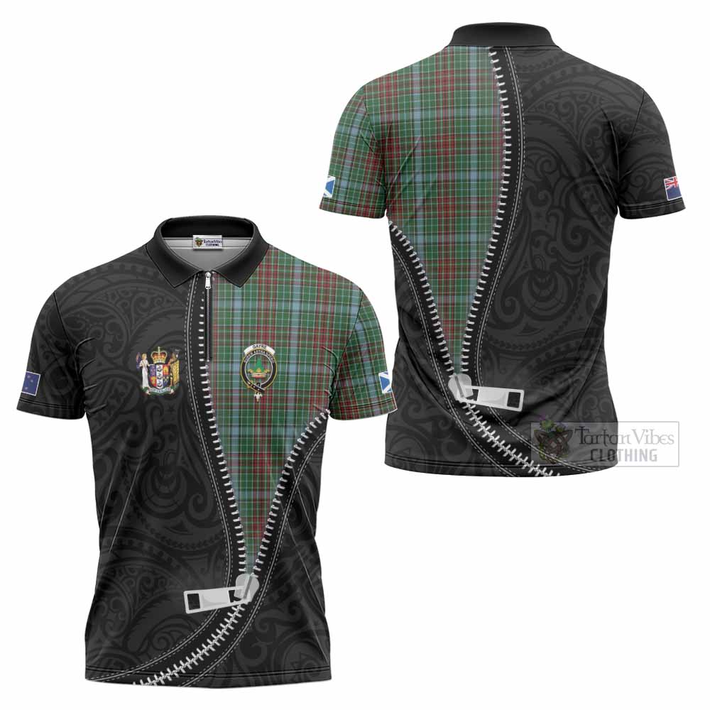 Gayre Tartan Zipper Polo Shirt New Zealand Pattern Unique Zipper Stylized