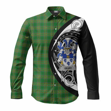 Tartan Vibes Clothing Geary Irish Clan Long Sleeve Button Shirt Celtic Circle Style