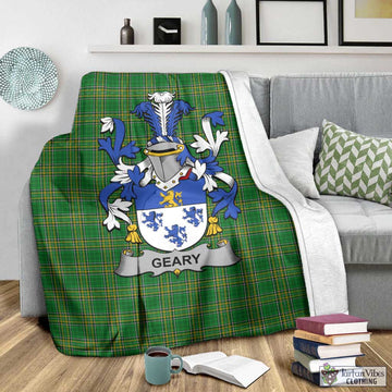 Geary Irish Clan Tartan Blanket with Coat of Arms
