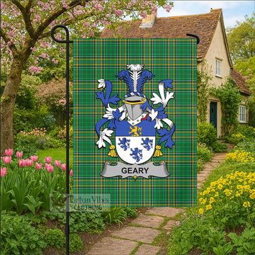 Geary Irish Clan Tartan Garden Flag with Coat of Arms
