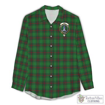Tartan Vibes Clothing Ged Tartan Womens Casual Shirt with Family Crest