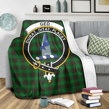 Ged Tartan Blanket with Family Crest X-Large 59 x 79 inches 150 x 200 cm - Tartan Vibes Clothing