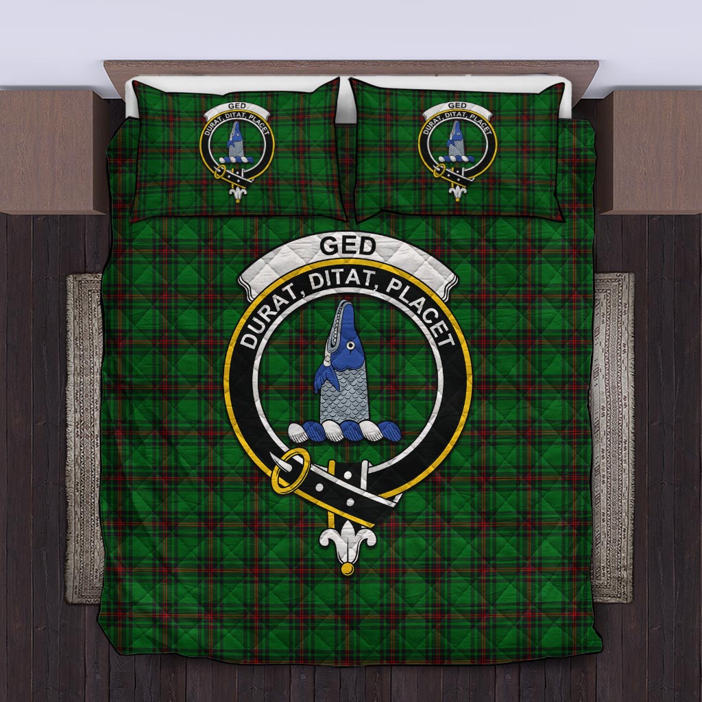 Ged Tartan Quilt Bed Set with Family Crest King - Tartan Vibes Clothing