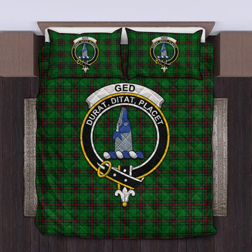 Ged Tartan Quilt Bed Set with Family Crest King - Tartan Vibes Clothing