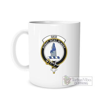 Ged Family Crest Ceramic Mug White - 2D-tartanvibesclothing