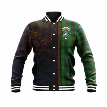 Tartan Vibes Clothing Ged Tartan Family Crest Baseball Jacket Alba Gu Brath Be Brave Lion Ancient Style