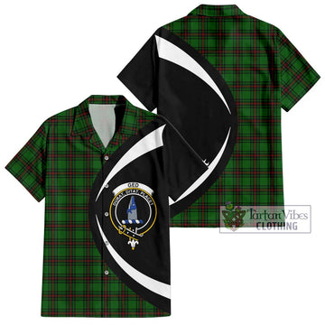 Ged Tartan Hawaiian Shirt with Family Crest Circle Style Kid - Tartan Vibes Clothing