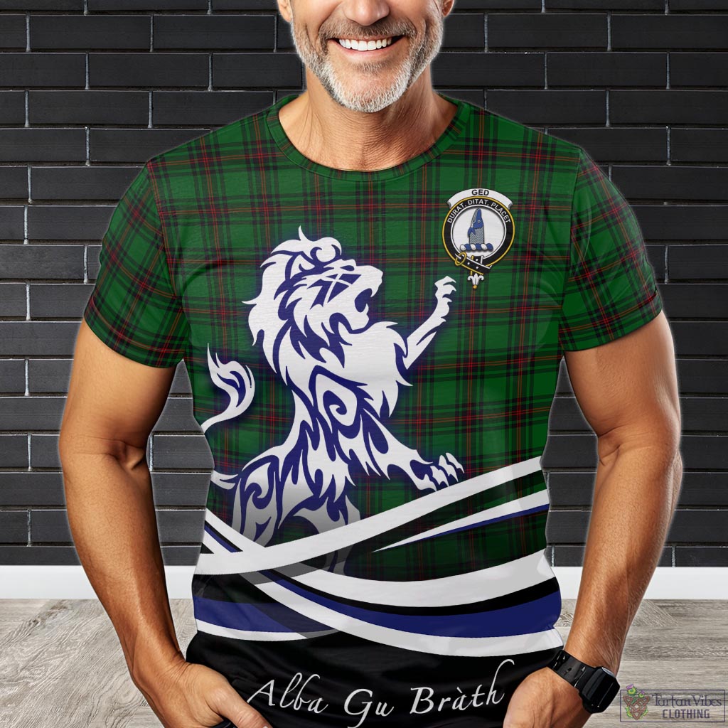 Ged Tartan T-Shirt with Alba Gu Brath Regal Lion Emblem Kid's Shirt - Tartan Vibes Clothing