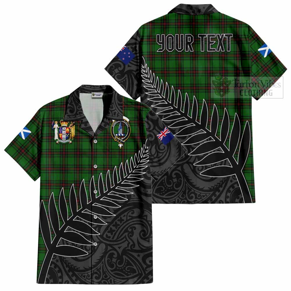 Ged Crest Tartan Hawaiian Shirt with New Zealand Silver Fern Half Style Kid - Tartan Vibes Clothing