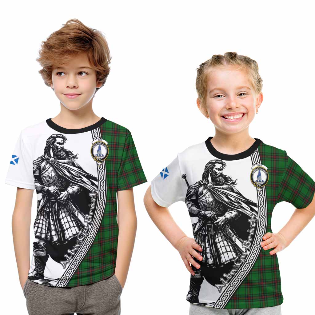 Ged Tartan Clan Crest Kid T-Shirt with Highlander Warrior Celtic Style Youth XL Size14 - Tartan Vibes Clothing