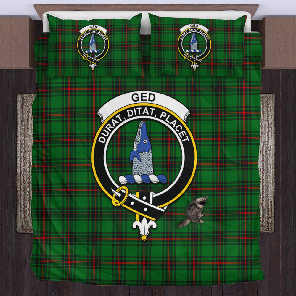 Ged Tartan Bedding Set with Family Crest US Bedding Set - Tartan Vibes Clothing