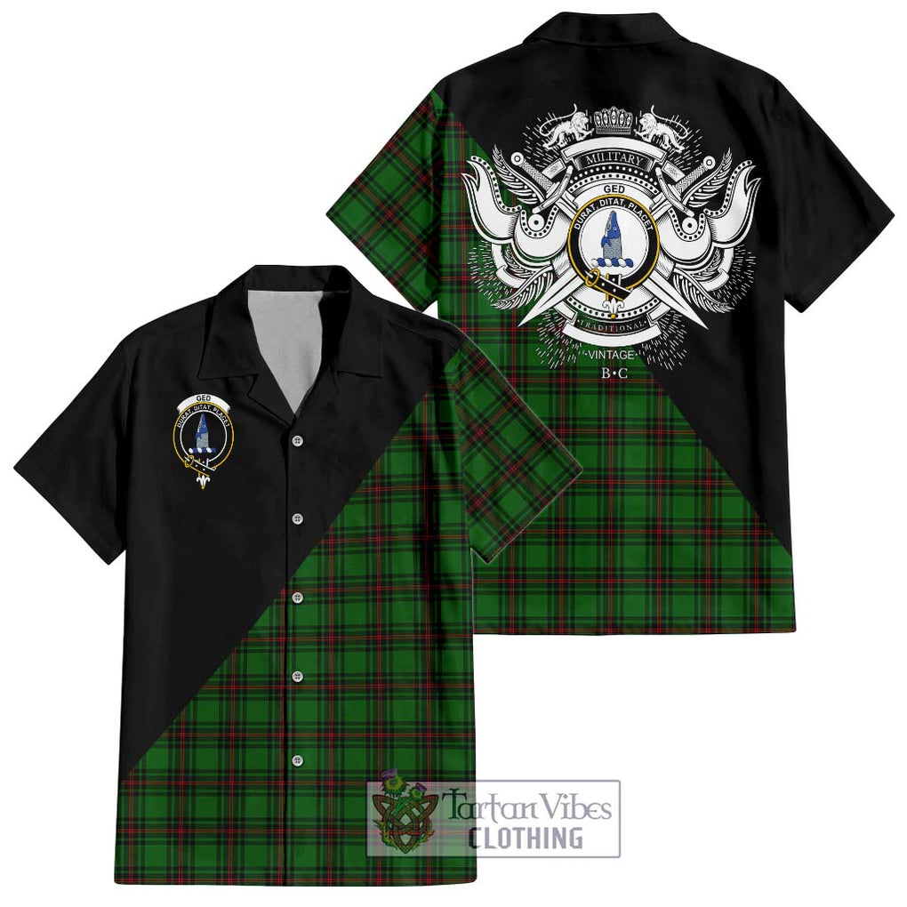 Ged Tartan Hawaiian Shirt with Family Crest and Military Logo Style Kid - Tartan Vibes Clothing