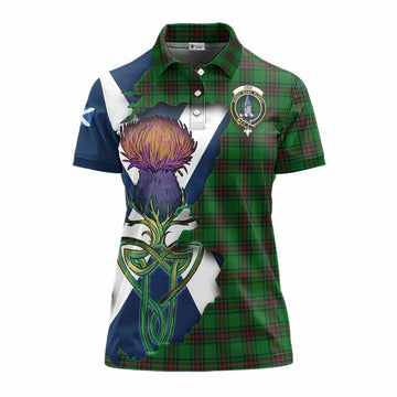 Ged Tartan Family Crest Women's Polo Shirt Scottish Thistle Celtic Inspired Women - Tartan Vibes Clothing