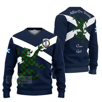 Ged Tartan Lion Rampant Ugly Sweater Proudly Display Your Heritage with Alba Gu Brath and Clan Name Unisex - Tartan Vibes Clothing