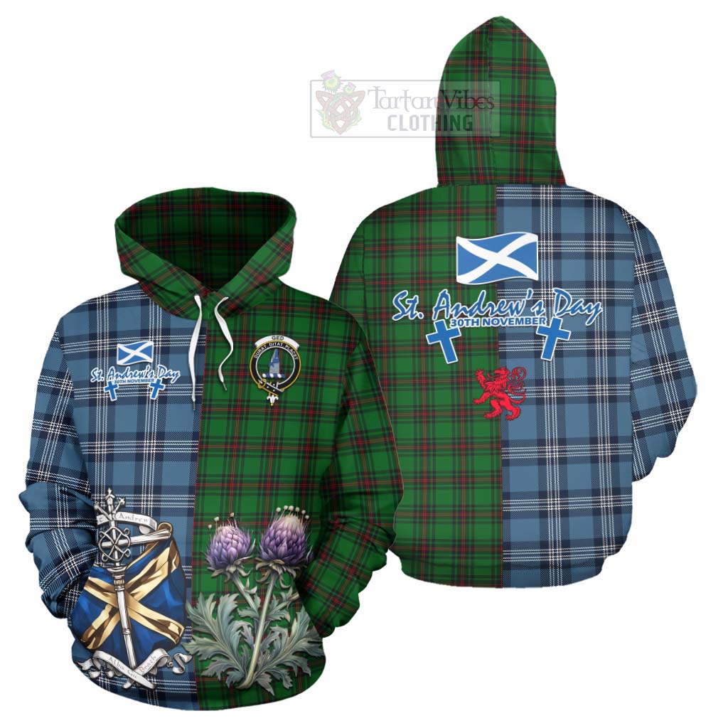 Ged Tartan Hoodie Happy St. Andrew's Day Half Tartan Style Zip Hoodie - Tartan Vibes Clothing