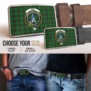 Ged Tartan Belt Buckles with Family Crest