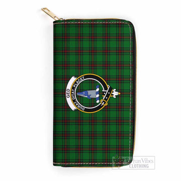 Ged Tartan Women's Leather Wallet with Family Crest