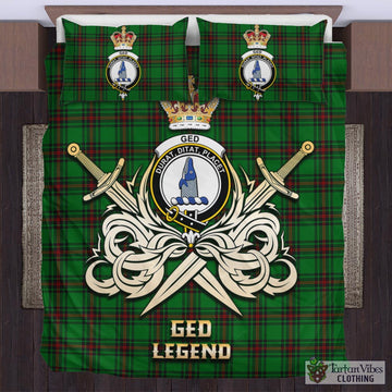 Ged Tartan Bedding Set with Clan Crest and the Golden Sword of Courageous Legacy