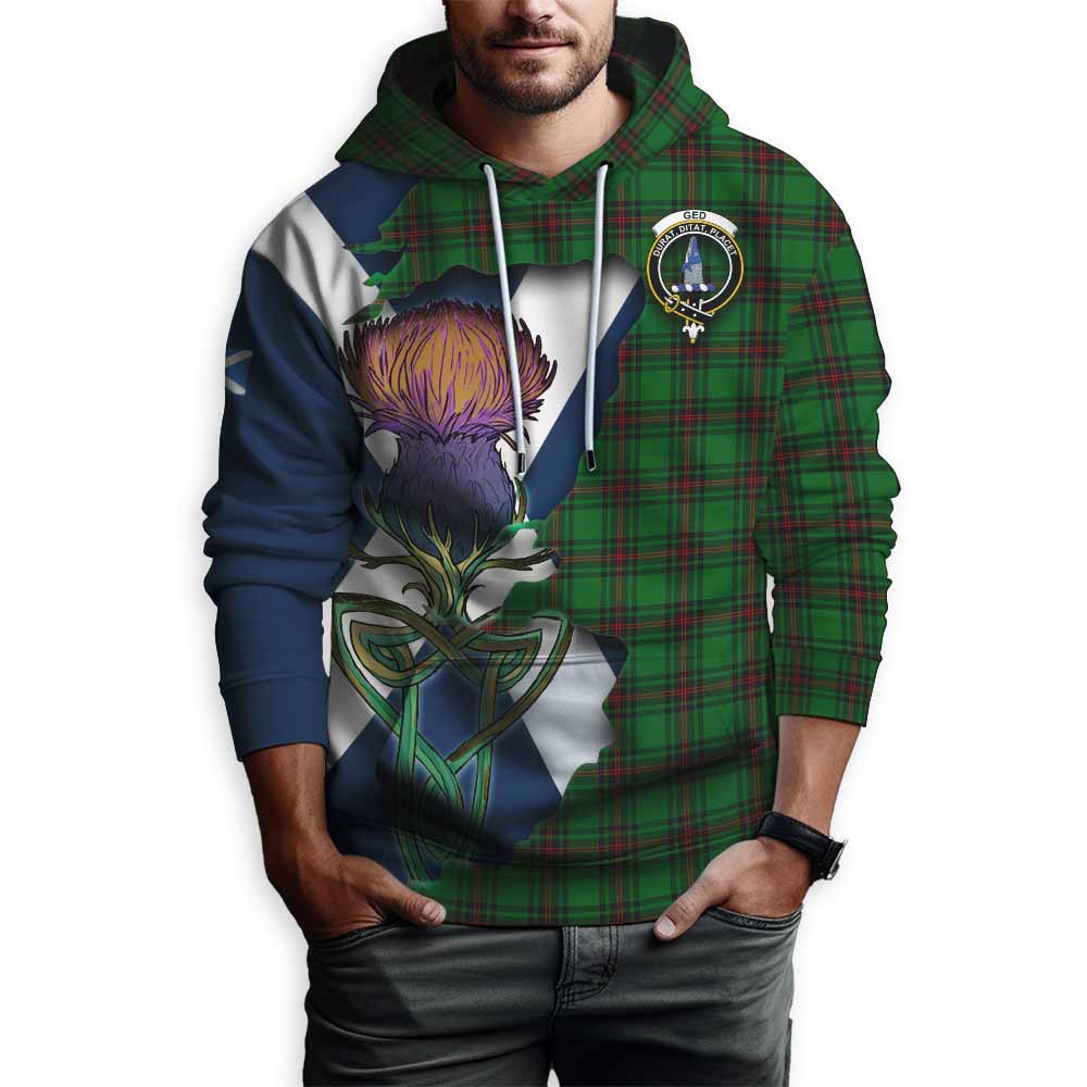 Ged Tartan Family Crest Hoodie Scottish Thistle Celtic Inspired Pullover Hoodie - Tartan Vibes Clothing