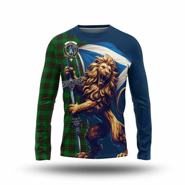 Ged Tartan Family Crest Long Sleeve T-Shirt with Scottish Majestic Lion Unisex - Tartan Vibes Clothing